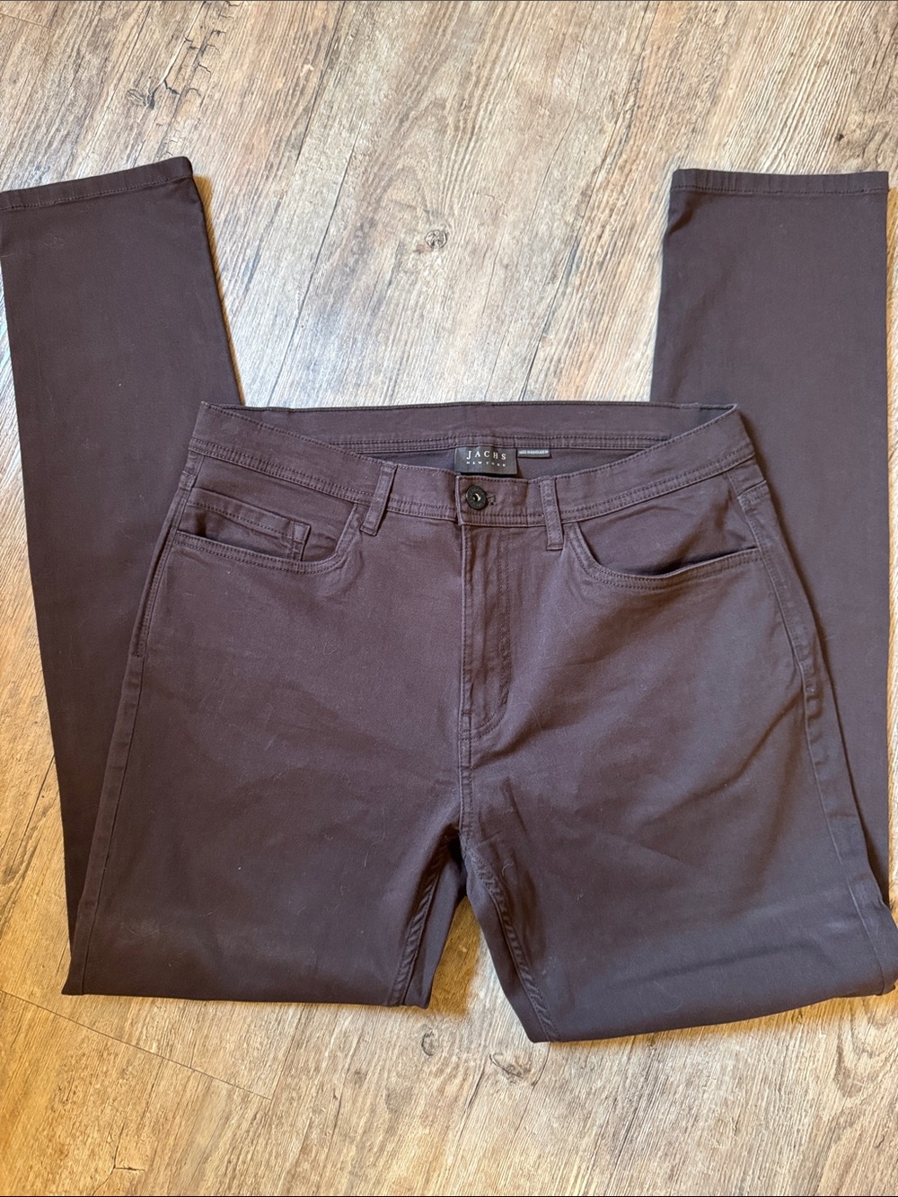 Jachs Men's Skinny Pants in Chocolate Brown - Picture 3 of 5